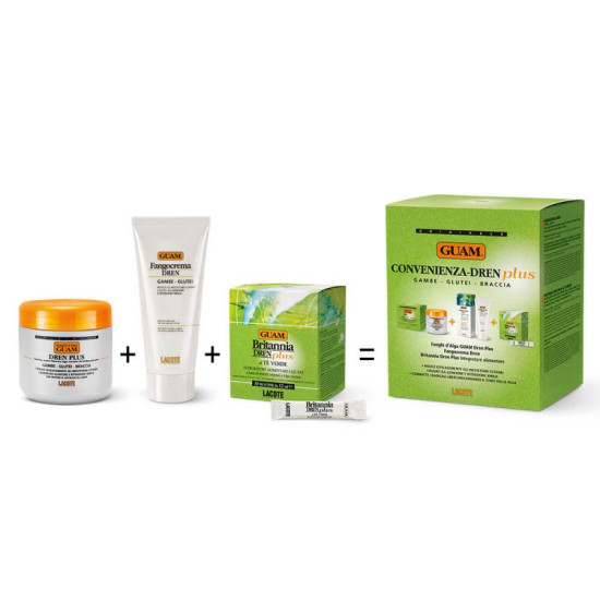 Komplekts DREN Plus, GUAM / 500 g + 200 ml + 360 ml