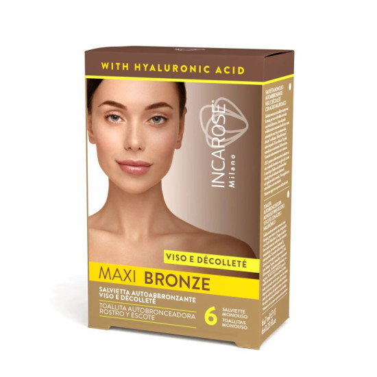Автозагар-салфетки для лица и декольте, INCAROSE Maxi Bronze / 6 шт x 7 мл 